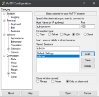 Putty Session Screen Putty Session Screen
